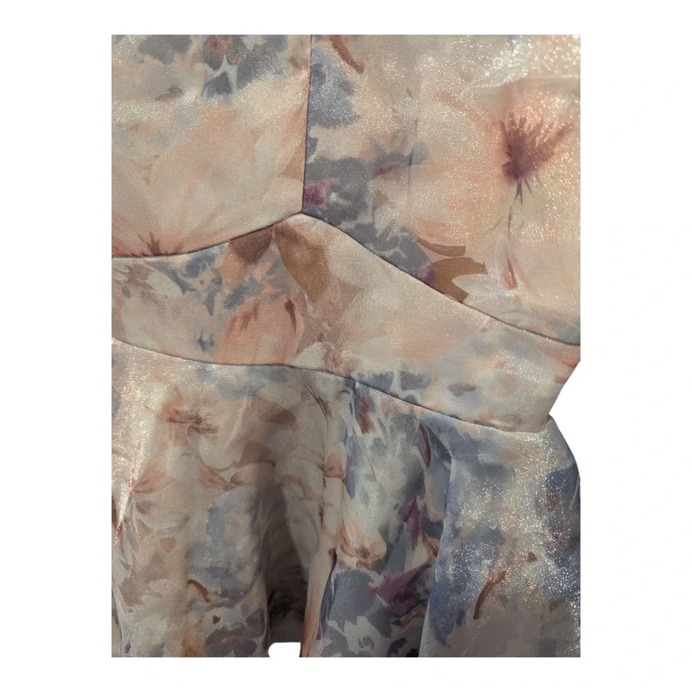 BBC-2 Rare Editions Big Girls Balloon Sleeve Dress Size 8 -‎ Floral Taupe